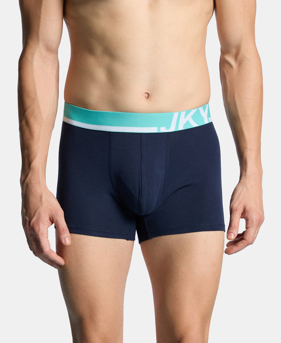 Super Combed Cotton Solid Trunk with Ultrasoft Waistband and StayFresh Treatment - Navy (Pack of 2)