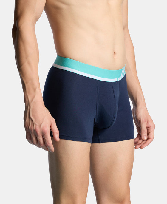 Super Combed Cotton Solid Trunk with Ultrasoft Waistband and StayFresh Treatment - Navy (Pack of 2)