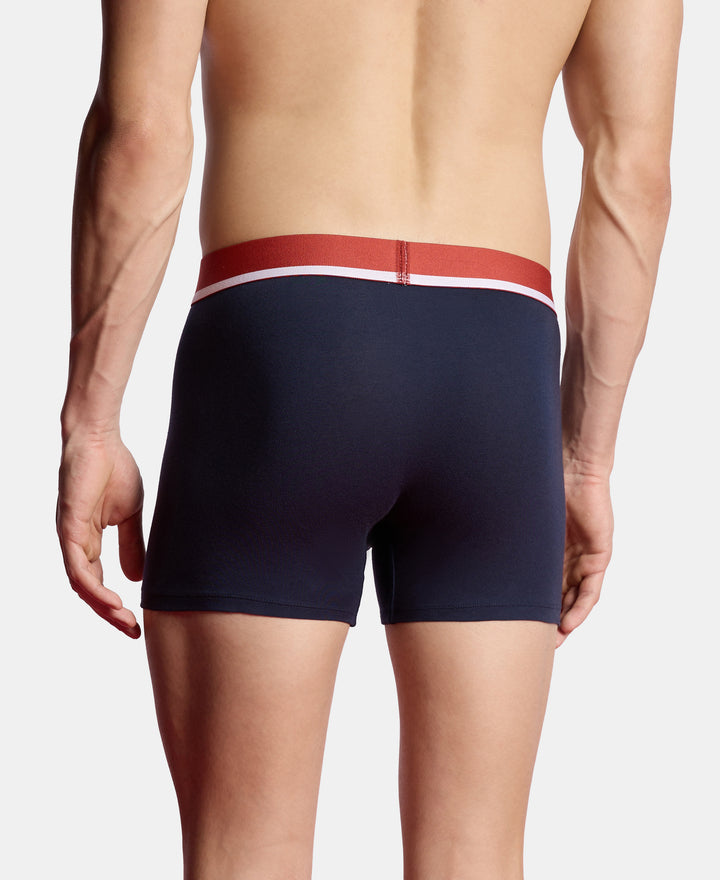 Super Combed Cotton Solid Trunk with Ultrasoft Waistband and StayFresh Treatment - Navy (Pack of 2)