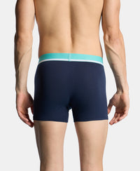 Super Combed Cotton Solid Trunk with Ultrasoft Waistband and StayFresh Treatment - Navy (Pack of 2)