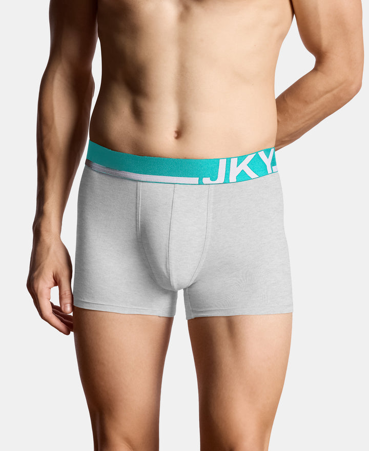 Super Combed Cotton Solid Trunk with Ultrasoft Waistband and StayFresh Treatment - Steel Grey Melange