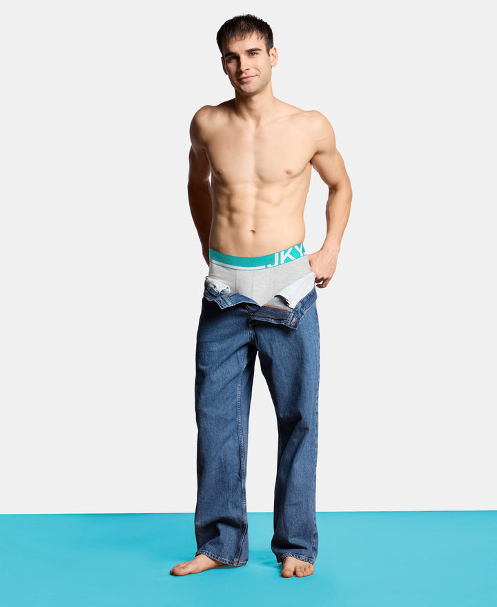 Super Combed Cotton Solid Trunk with Ultrasoft Waistband and StayFresh Treatment - Steel Grey Melange