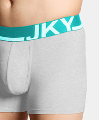Super Combed Cotton Solid Trunk with Ultrasoft Waistband and StayFresh Treatment - Steel Grey Melange