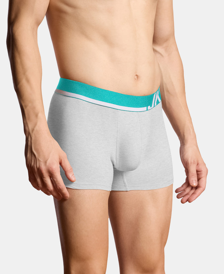 Super Combed Cotton Solid Trunk with Ultrasoft Waistband and StayFresh Treatment - Steel Grey Melange