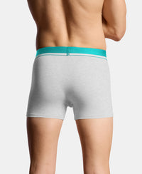 Super Combed Cotton Solid Trunk with Ultrasoft Waistband and StayFresh Treatment - Steel Grey Melange