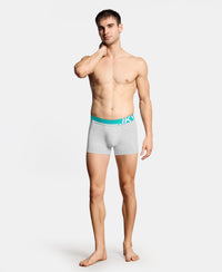Super Combed Cotton Solid Trunk with Ultrasoft Waistband and StayFresh Treatment - Steel Grey Melange