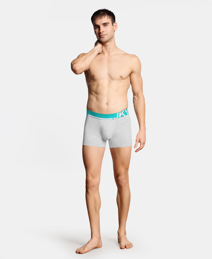 Super Combed Cotton Solid Trunk with Ultrasoft Waistband and StayFresh Treatment - Steel Grey Melange