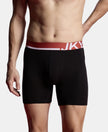 Super Combed Cotton Solid Boxer Brief with Ultrasoft Waistband and StayFresh Treatment - Black