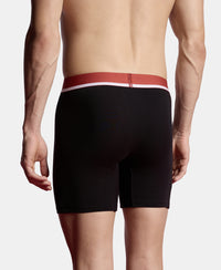 Super Combed Cotton Solid Boxer Brief with Ultrasoft Waistband and StayFresh Treatment - Black (Pack of 2)