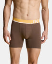 Super Combed Cotton Solid Boxer Brief with Ultrasoft Waistband and StayFresh Treatment - Major Brown