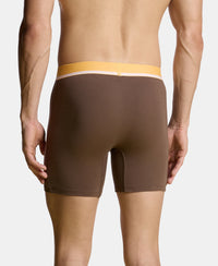 Super Combed Cotton Solid Boxer Brief with Ultrasoft Waistband and StayFresh Treatment - Major Brown