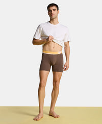 Super Combed Cotton Solid Boxer Brief with Ultrasoft Waistband and StayFresh Treatment - Major Brown
