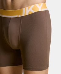 Super Combed Cotton Solid Boxer Brief with Ultrasoft Waistband and StayFresh Treatment - Major Brown