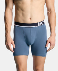 Super Combed Cotton Solid Boxer Brief with Ultrasoft Waistband and StayFresh Treatment - Bering Sea