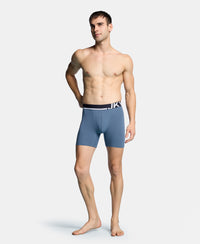 Super Combed Cotton Solid Boxer Brief with Ultrasoft Waistband and StayFresh Treatment - Bering Sea