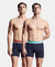 Super Combed Cotton Solid Boxer Brief with Ultrasoft Waistband and StayFresh Treatment - Navy (Pack of 2)