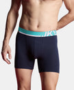 Super Combed Cotton Solid Boxer Brief with Ultrasoft Waistband and StayFresh Treatment - Navy