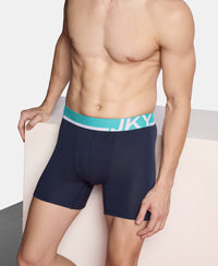Super Combed Cotton Solid Boxer Brief with Ultrasoft Waistband and StayFresh Treatment - Navy