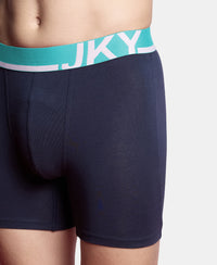 Super Combed Cotton Solid Boxer Brief with Ultrasoft Waistband and StayFresh Treatment - Navy