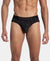 Super Combed Cotton Elastane Stretch Printed Brief with Ultrasoft Waistband - Black & Abstract Plum