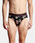 Super Combed Cotton Elastane Stretch Printed Brief with Ultrasoft Waistband - Black & Red