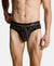 Super Combed Cotton Elastane Stretch Printed Brief with Ultrasoft Waistband - Black & Yellow