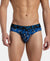 Super Combed Cotton Elastane Stretch Printed Brief with Ultrasoft Waistband - Black Sky Diver