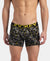 Super Combed Cotton Elastane Stretch Printed Trunk with Ultrasoft Waistband - Black Empire Yellow