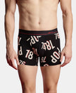 Super Combed Cotton Elastane Stretch Printed Trunk with Ultrasoft Waistband - Black & Red
