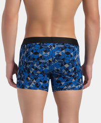 Super Combed Cotton Elastane Stretch Printed Trunk with Ultrasoft Waistband - Black Sky Diver