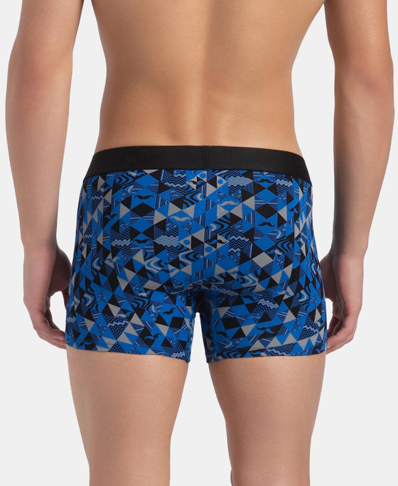 Super Combed Cotton Elastane Stretch Printed Trunk with Ultrasoft Waistband - Black Sky Diver