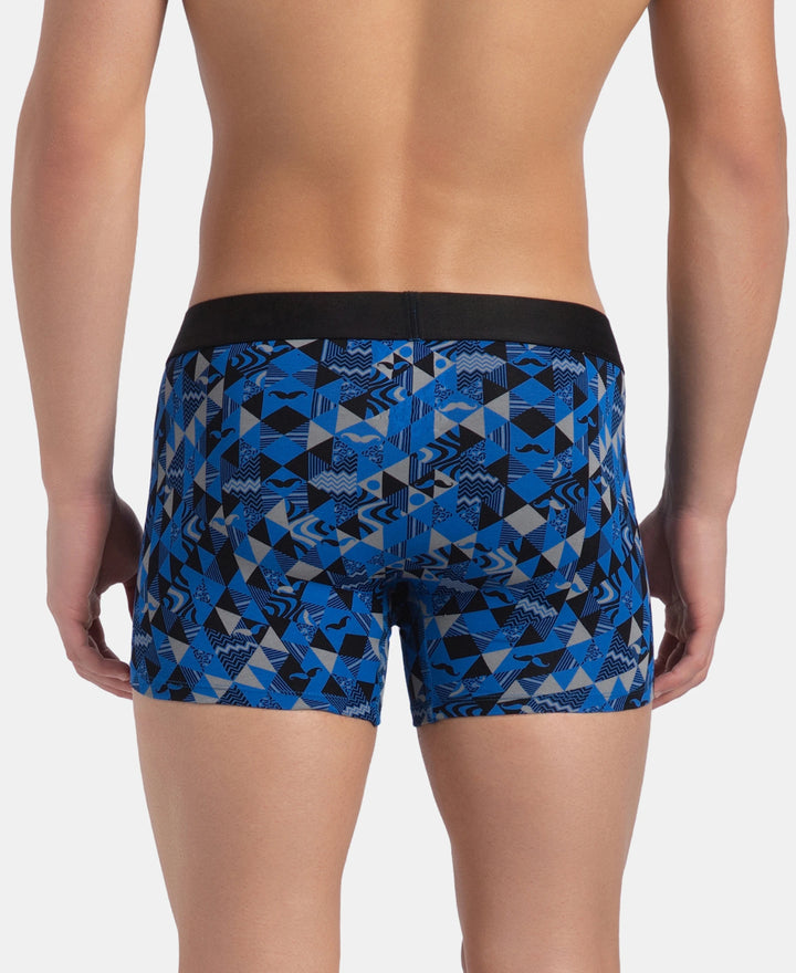 Super Combed Cotton Elastane Stretch Printed Trunk with Ultrasoft Waistband - Black Sky Diver