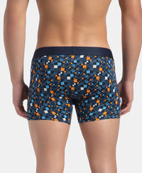 Super Combed Cotton Elastane Stretch Printed Trunk with Ultrasoft Waistband - Navy Autumn Glory