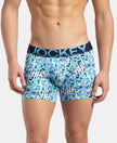 Super Combed Cotton Elastane Stretch Printed Trunk with Ultrasoft Waistband - Navy Blue Grotto