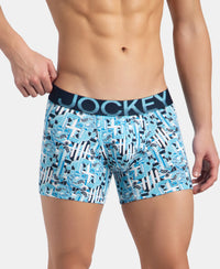 Super Combed Cotton Elastane Stretch Printed Trunk with Ultrasoft Waistband - Navy Blue Grotto