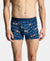 Super Combed Cotton Elastane Stretch Printed Trunk with Ultrasoft Waistband - Navy & Daphne