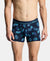 Super Combed Cotton Elastane Stretch Printed Trunk with Ultrasoft Waistband - Navy & Turquoise