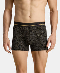 Super Combed Cotton Stretch Printed Trunk with Ultrasoft Waistband and StayFresh Treatment - Black & Yellow (Pack of 2)