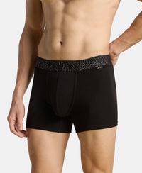 Super Combed Cotton Stretch Printed Trunk with Ultrasoft Waistband and StayFresh Treatment - Black & Yellow (Pack of 2)