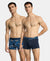 Super Combed Cotton Stretch Printed Trunk with Ultrasoft Waistband and StayFresh Treatment - Navy & Daphne (Pack of 2)
