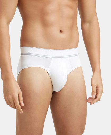 Tencel Micro Modal Elastane Stretch Solid Brief with StayFresh Properties - White-2