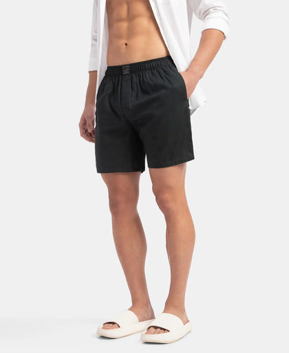 Tencel Lyocell Cotton Checkered Boxer Shorts with Side Pockets - Scarab