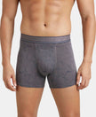 Tencel Micro Modal Elastane Stretch Printed Boxer Brief with Natural StayFresh Properties - Gun Metal-1