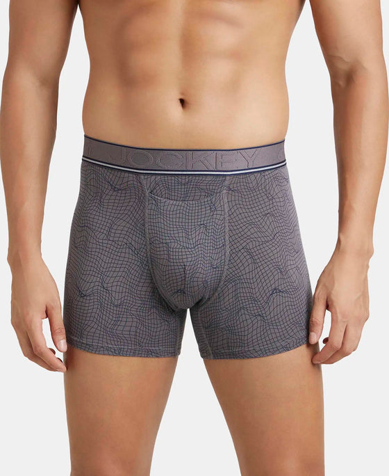 Tencel Micro Modal Elastane Stretch Printed Boxer Brief with Natural StayFresh Properties - Gun Metal-1