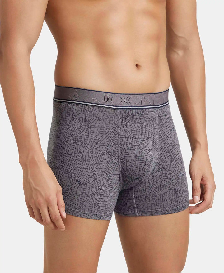 Tencel Micro Modal Elastane Stretch Printed Boxer Brief with Natural StayFresh Properties - Gun Metal-2