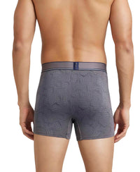 Tencel Micro Modal Elastane Stretch Printed Boxer Brief with Natural StayFresh Properties - Gun Metal-3