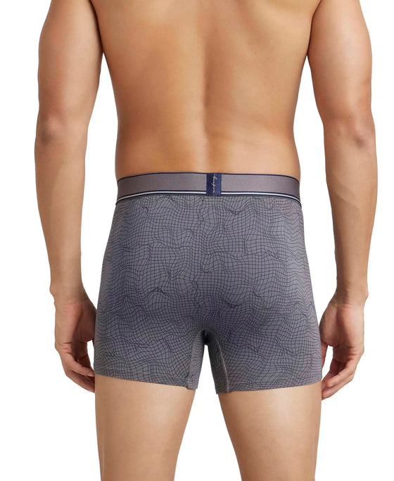 Tencel Micro Modal Elastane Stretch Printed Boxer Brief with Natural StayFresh Properties - Gun Metal-3