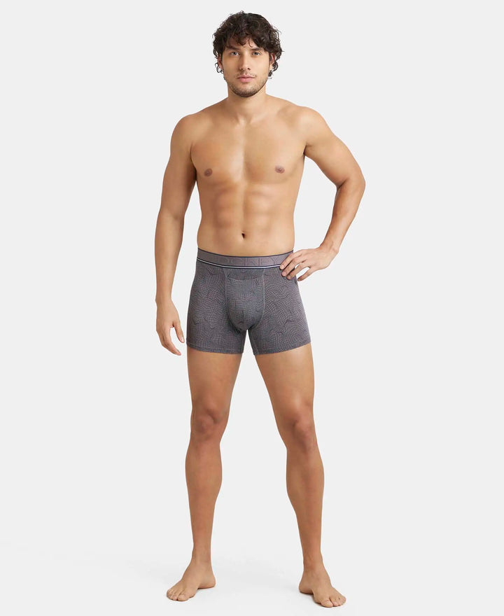 Tencel Micro Modal Elastane Stretch Printed Boxer Brief with Natural StayFresh Properties - Gun Metal-4