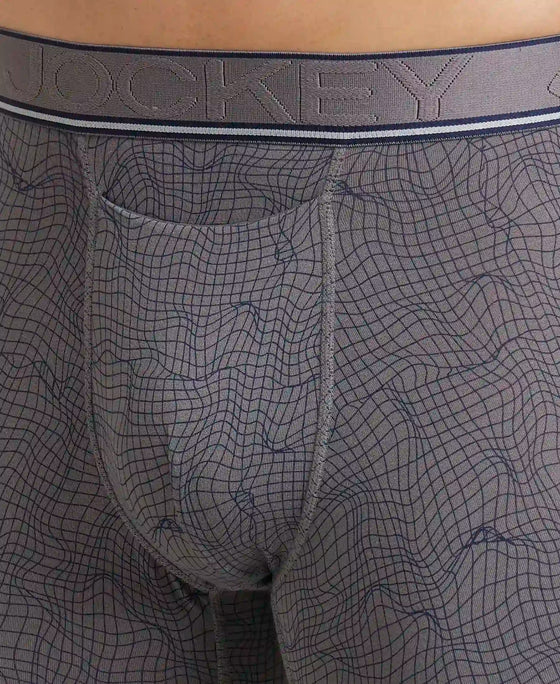 Tencel Micro Modal Elastane Stretch Printed Boxer Brief with Natural StayFresh Properties - Gun Metal-6