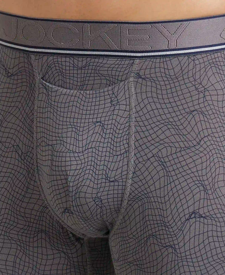 Tencel Micro Modal Elastane Stretch Printed Boxer Brief with Natural StayFresh Properties - Gun Metal-6
